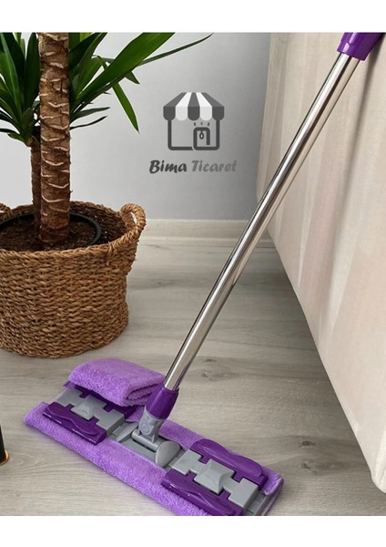 Orıjınal ( 1 Adet Yedek Bez Hediyeli ) Yer Mopu Fayans Duvar Yüzey Temizlik Mikrofiber Mandallı
