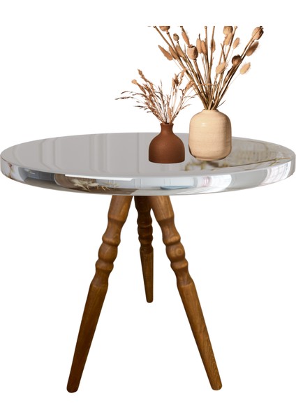Açık Meşe 44 cm Torna Ahşap Sehpa / Mobilya Ayağı – 3’lü (Bağlantı Aparatları ve Vidalar Dahil)