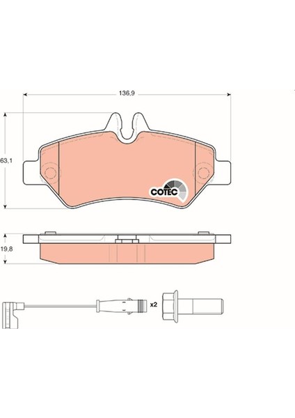 Fren Balatası Arka Mercedes Sprınter B906 06 . Vw Crafter 30-35-50 Tek Teker A0044206920-2E0698451