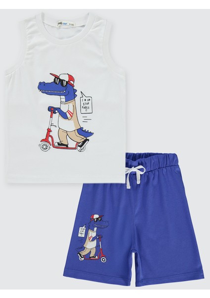 Erkek Çocuk Pijama Takımı 2-5 Yaş Beyaz