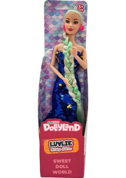 Dollyland Manken Bebek Payetli Yıldız Elbise - Mavi