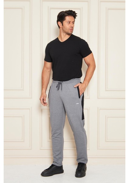 Erkek Düz Paça Şeritli Rahat Kesim Eşofman Altı Füme 6504-F fiyatları