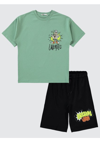 Erkek Çocuk Pijama Takımı 6-9 Yaş Soft Haki