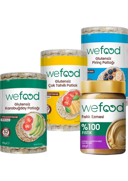 %100 Fıstık Ezmesi 300 gr + Wefood Patlak Deneme Paketi