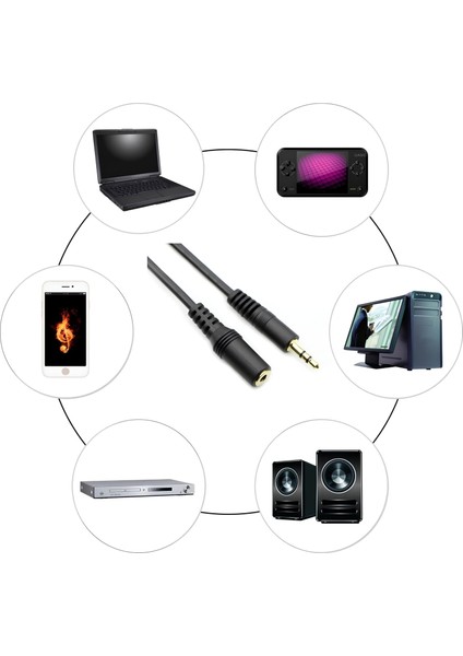 3.5mm Aux Erkek-Dişi Uzatma Kablosu 10 Metre – Dayanıklı ve Esnek indirimleri