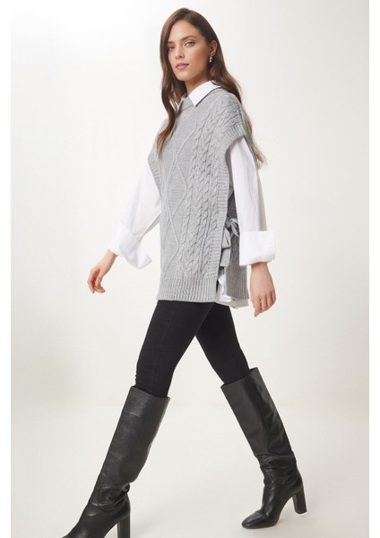 Bağlama Detaylı Oversize Triko Süveter fiyatları