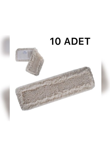 Nemli Mop 50 cm Beyaz Nemli Mop Bezi Yedeği (10'lu Paket)