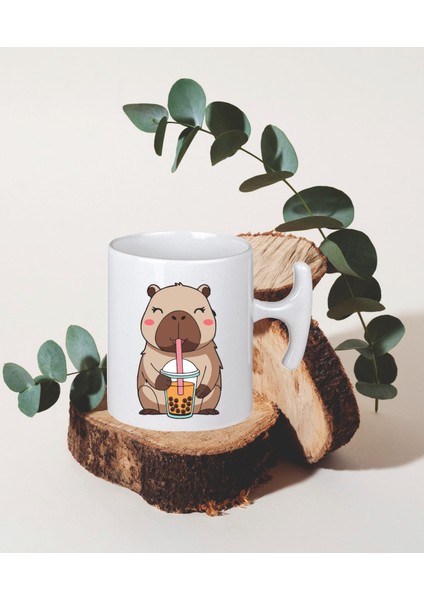 Capy Bara Temalı Uv Temalı Kupa Bardak