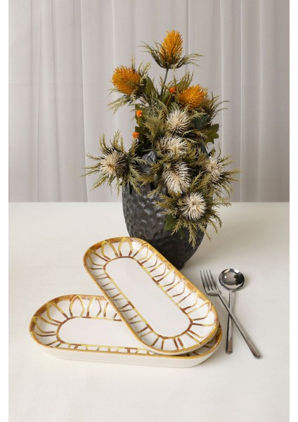 Worn Gold Noyan Kayık Tabak 26 cm 2 Adet 22967