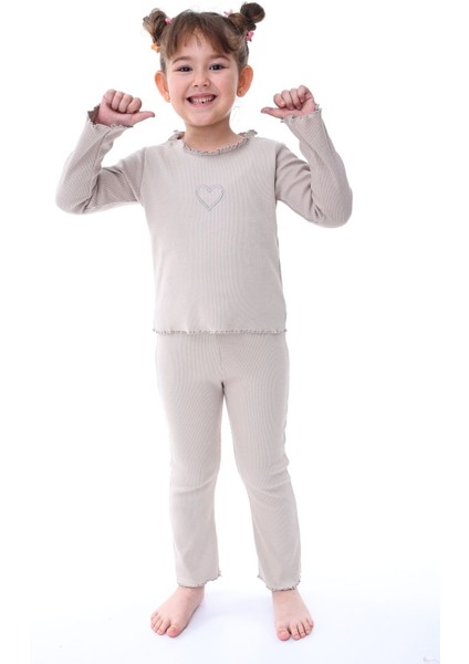 Kaşkorse Fırfırlı Nakış Detaylı Kız Çocuk Takım (Alt-Üst) Lacivert 3-8 Yaş modelleri