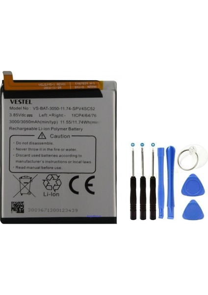 Vestel V5 Pil Batarya Vs-Bat 3050 Mah