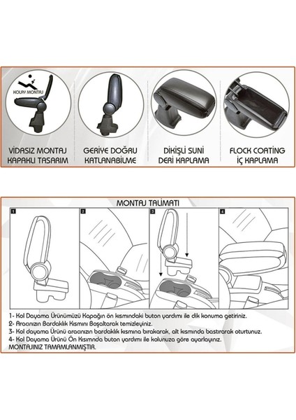 Fiat 500 Araca Özel Kol Dayama Kolçak 2015+ Uyumlu fiyatları