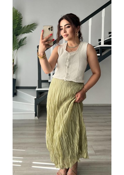Adaçayı Yeşili Kıraşlı Etek fırsatları
