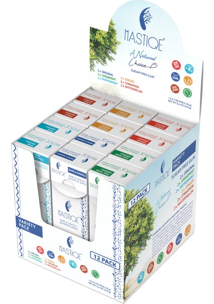 Doğal Aromalı Damla Sakızlı Şekersiz Sakız-Karışık Paket 12 Adet