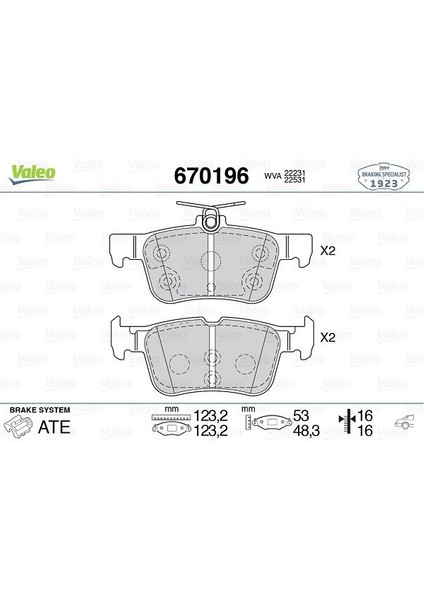 Arka Disk Fren Balatası Ford Edge 2.0d 08/15-07/18 Ford Kuga 1.5/1.5d/1.6/2.0/2.0d 11/12 5302023-5302023-DG9C2M007CB