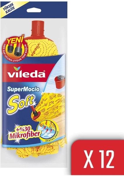 12 Paket Supermocio Soft %30 Mikrofiberli Yedek Paspas