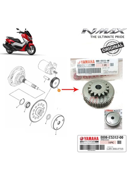 Nmax 125/155 2015-2020 Orijinal Marş Dişlisi Küçük