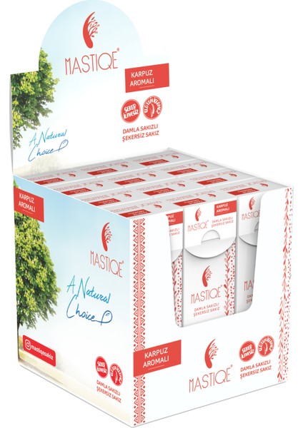 Damla Sakızlı Şekersiz Sakız 20 gr x 12 Adet Karpuz