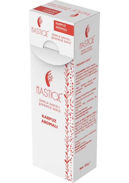 Damla Sakızlı Şekersiz Sakız 20 gr x 12 Adet Karpuz