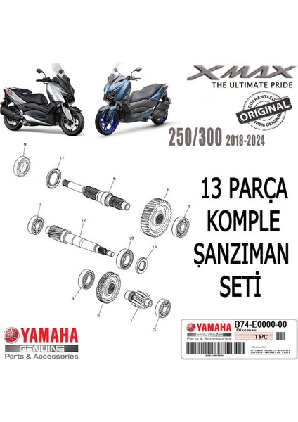 Xmax 250/300 2018-2024 Orijinal 13 Parça Komple Şanzıman Seti
