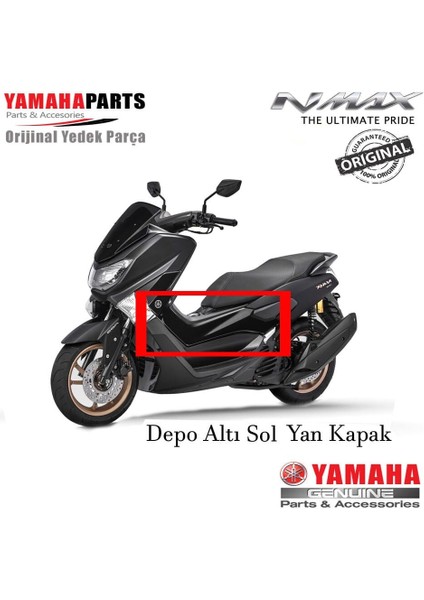 Nmax 125/155 2015-2020 Orijinal Depo Altı Sol Yan Kapak Koyu Gri Füme modelleri