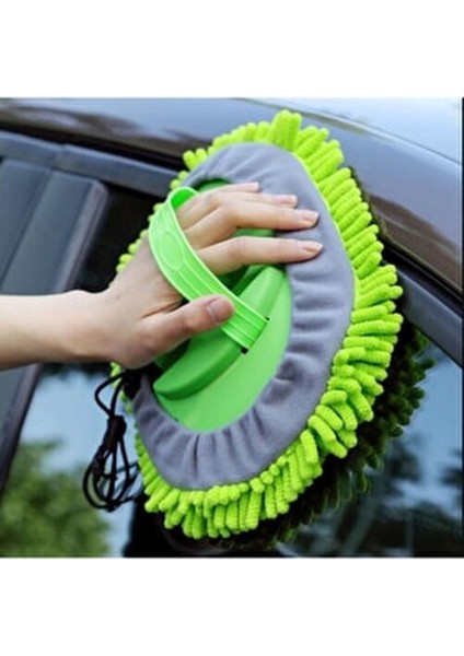 Çok Fonksiyonlu 2 Ln 1 Şönil Microfiber Araba Yıkama Paspas Temizleme Fırçası Teleskopik Uzun Saplı