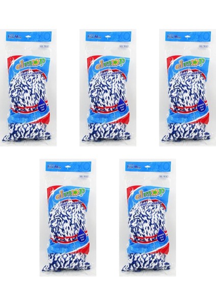 PM04 Takozlu Vidalı Mop Paspas Püskül Ucu - Pamuklu Mikrofiber Ipli Mop Yedeği Başlığı - 5 Ad