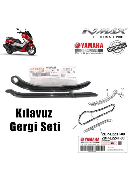 Nmax 125/155 2015-2020 Orijinal Eksantrik Kılavuz Gergi Palet Seti 2 Parça fiyatları