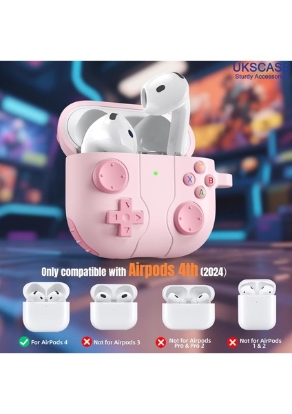 Airpods 4. Nesil (Airpods 4 2024) Uyumlu Oyun Kolu Tasarımlı Silikon Kılıf modelleri