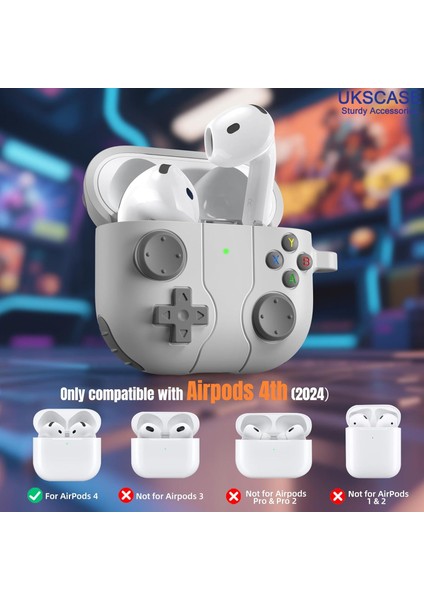 Airpods 4. Nesil (Airpods 4 2024) Uyumlu Oyun Kolu Tasarımlı Silikon Kılıf indirimleri