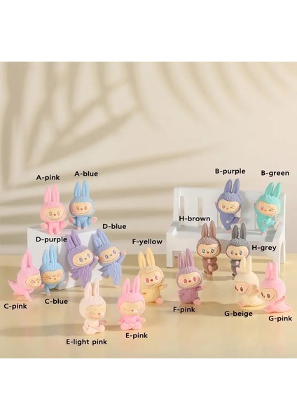 Labubu Lazy Yoga Serisi Çok Poz Poz Mini Bebek Peluş Oyuncaklar Masaüstü Enfes Dekorasyon Kutu Çevre Sürpriz Eğlence Hediyeler Renk: B-Green (Yurt Dışından)