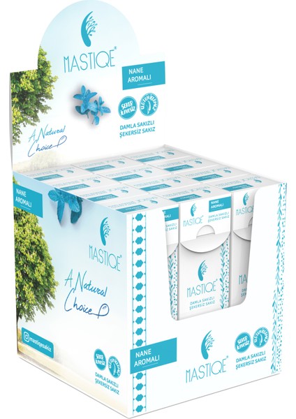 Nane Aromalı Damla Sakızlı Şekersiz Sakız 20 gr X12