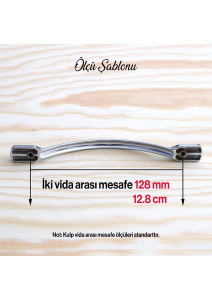 Inci Kulp 128 mm 10 Adet Gümüş Mobilya Mutfak Dolabı Çekmece Dolap Kulpları Kapak Kulpu Kulbu Metal
