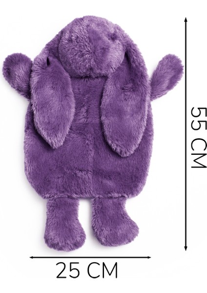 Legosh Lila Tavşan Figürlü Peluş Su Torbası Kılıfı Sevimli ve Yumuşak Kılıf modelleri