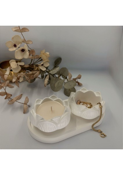 Lotus Çiçeği Kokulu Mum Seti (3'lü Set)