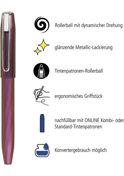 Slope Metallic Pink Rollerball 26135/3D