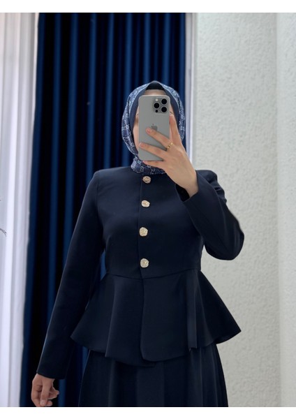Sanyla Volanlı Etekli TAKIM-NN2989 Lacivert