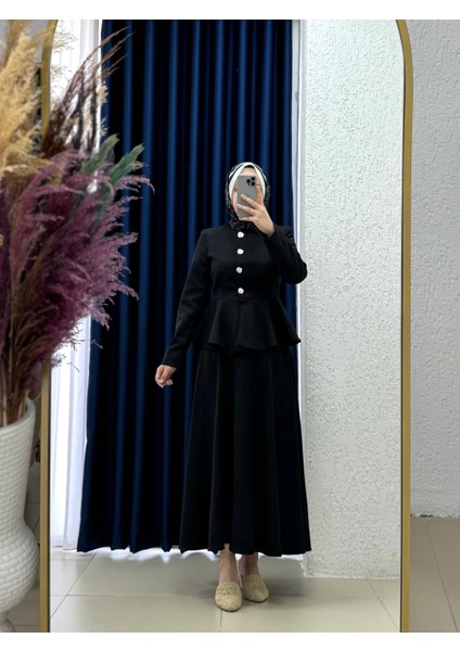 Sanyla Volanlı Etekli TAKIM-NN2989 Siyah