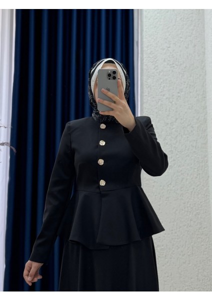 Sanyla Volanlı Etekli TAKIM-NN2989 Siyah