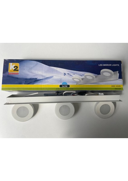 164 3*3W Beyaz Sıva Üstü Ledli Dekoratif Banyo Apliği