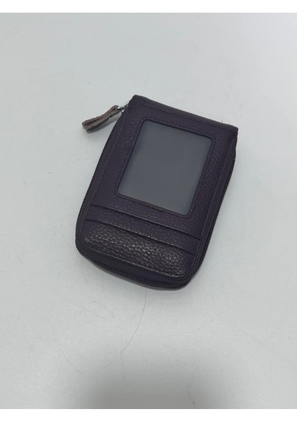 Unisex Fermuarlı Deri Kartlık Cüzdan 11 Bölmeli Mor fiyatları