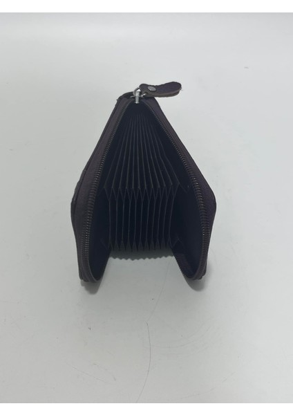 Unisex Fermuarlı Deri Kartlık Cüzdan 11 Bölmeli Mor modelleri