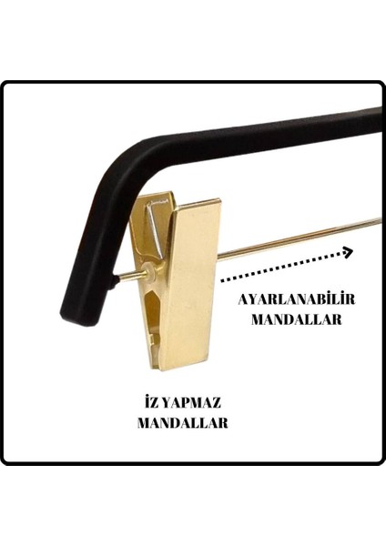 Delüks 5 Adet Mandallı Abc Plastik Pantolon Askısı Etek Askısı Elbise Askısı modelleri
