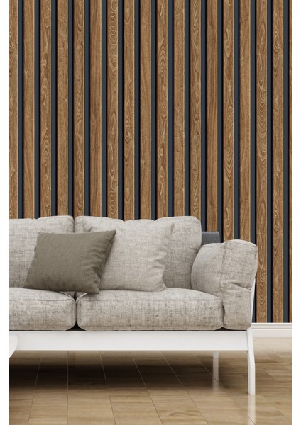 Ahşap Lambri Desenli Kendinden Yapışkanlı Duvar Kağıdı