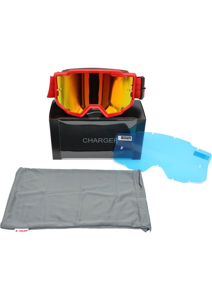 Charger Goggles Motokros Gözlük (Irıdıum Camlı) Kırmızı fırsatları