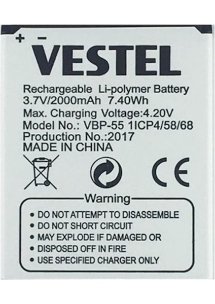 Vestel Venüs 5.5 Pil Batarya 5.5x 5.5V Vbp-55 Ithal Senalstore fiyatları