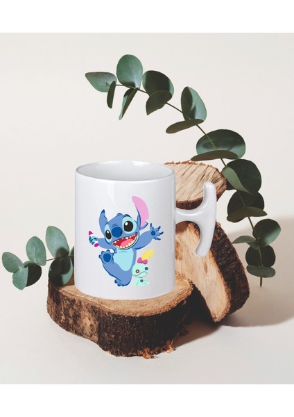 Stitch Temalı Uv Baskılı Kupa Bardak