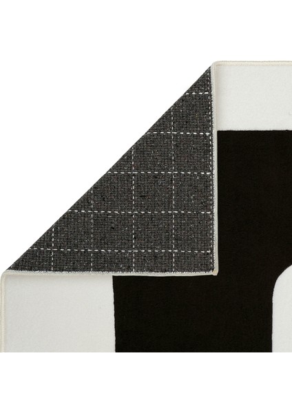 Agnes Krem Siyah Halı Soyut Monokrom Modern Halı Minimal Tarz Yıkanabilir Yumuşak Doku İpeksi Halı indirimleri