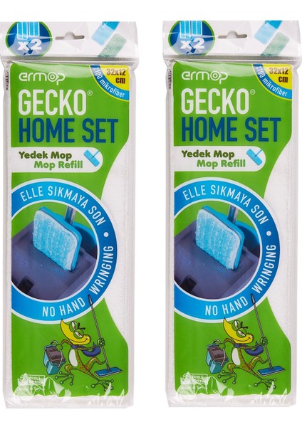 Gecko Home Set Temizlik Seti Yedek Mikrofiber Mop 2 Paket 2'li Toplamda 4 Adet Yedek Mop fiyatları