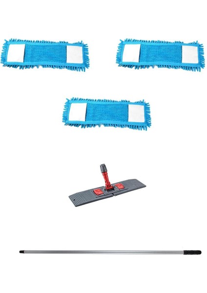 Makarna Şönil Kuru Nemli Palet Tablet Mop Yedek Seti Takımı - 3 Ad Mop + Mop Tutucu + Sap - 50 Cm fiyatları